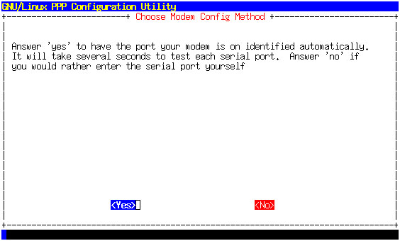 Choose modem configuration method